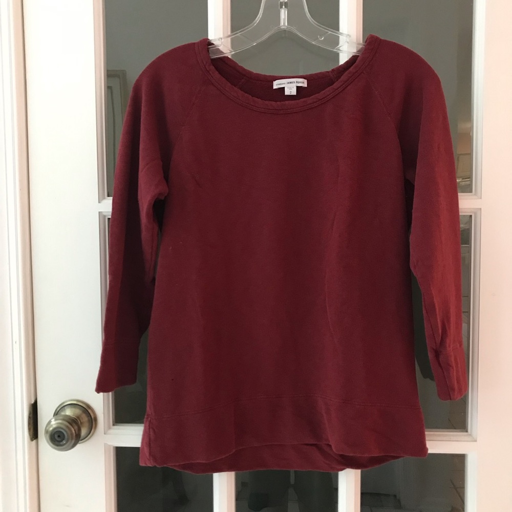 James Perse Long Sleeve Cotton-Terry Top